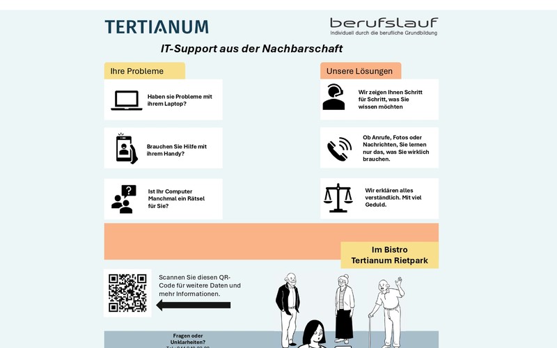 Persönliche Unterstützung bei Informatikfragen, Tertianum am Rietpark